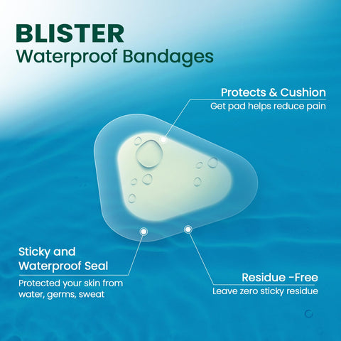 Gel Blister Bandages Hydrocolloid Bandages - Welnove 21ct Blister Cushions (Spot Pack) - Blister Bandages for Heel, Toe & Foot -