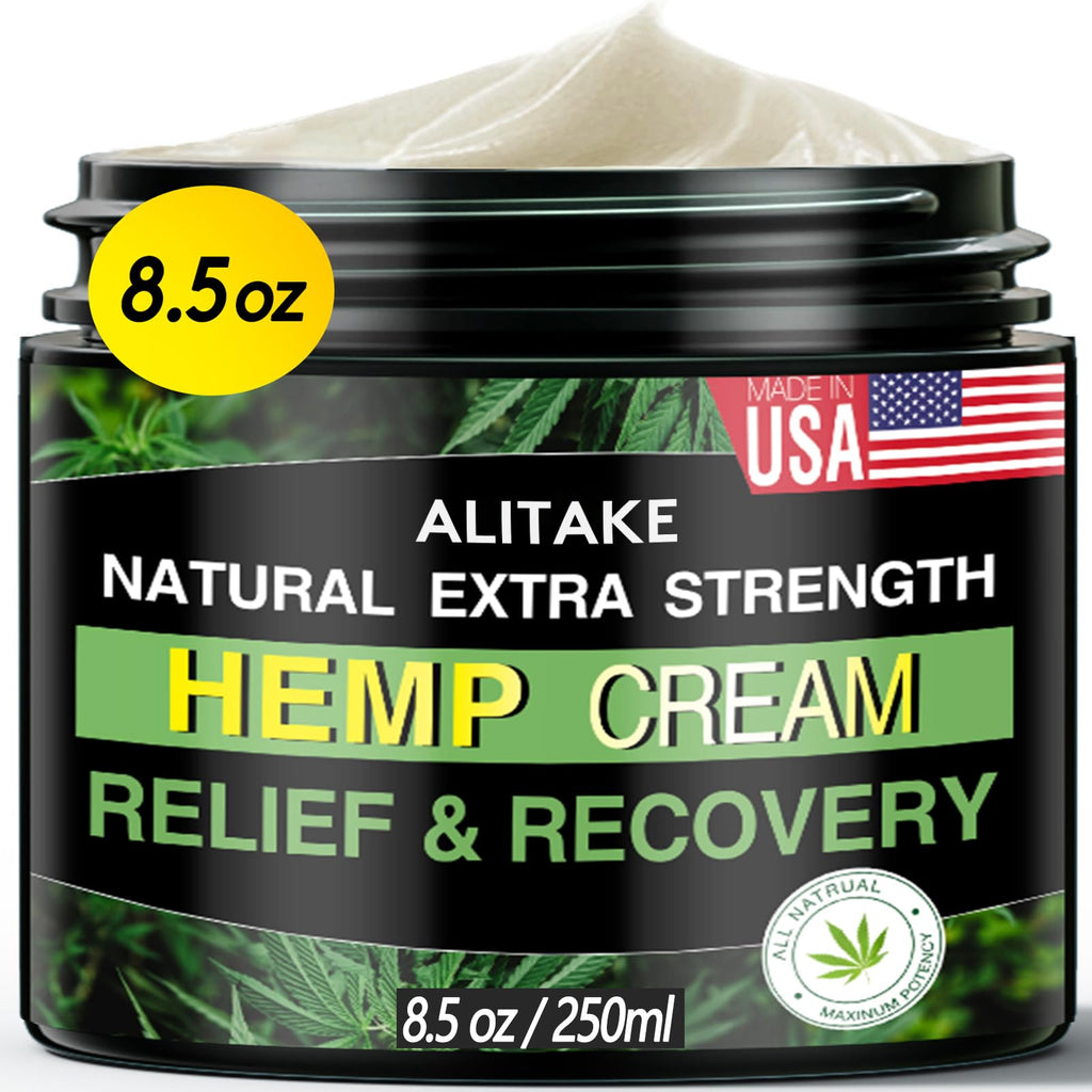 8.5 oz Natural Hemp Cream - Instant Hemp Cream with Hemp, Arnica, MSM, Turmeric, Emu Oil, Menthol, Aloe, Rosemary oil, Boswellia