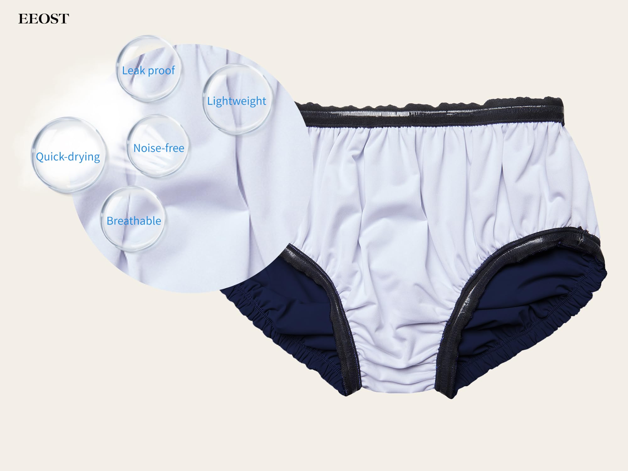 Adult Special Needs Reusable Swim Diapers Swimwear for Incontinence Cloth Diaper Covers Waterproof,Leakproof (Navy, 14-16T)