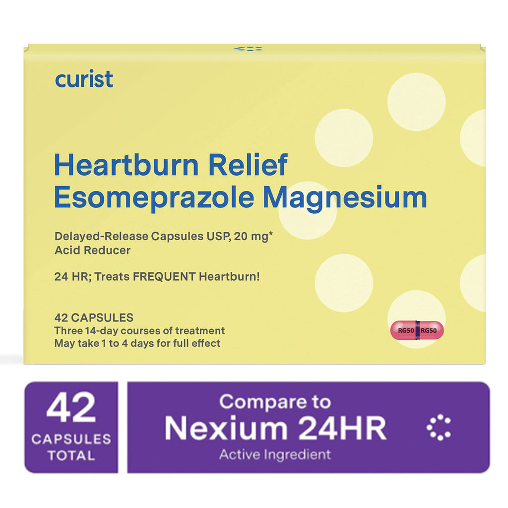 Curist Esomeprazole 20mg Capsules Delayed-Release - Acid Reflux Medicine for Heartburn Relief - 42 Count Capsules - Acid Reflux 