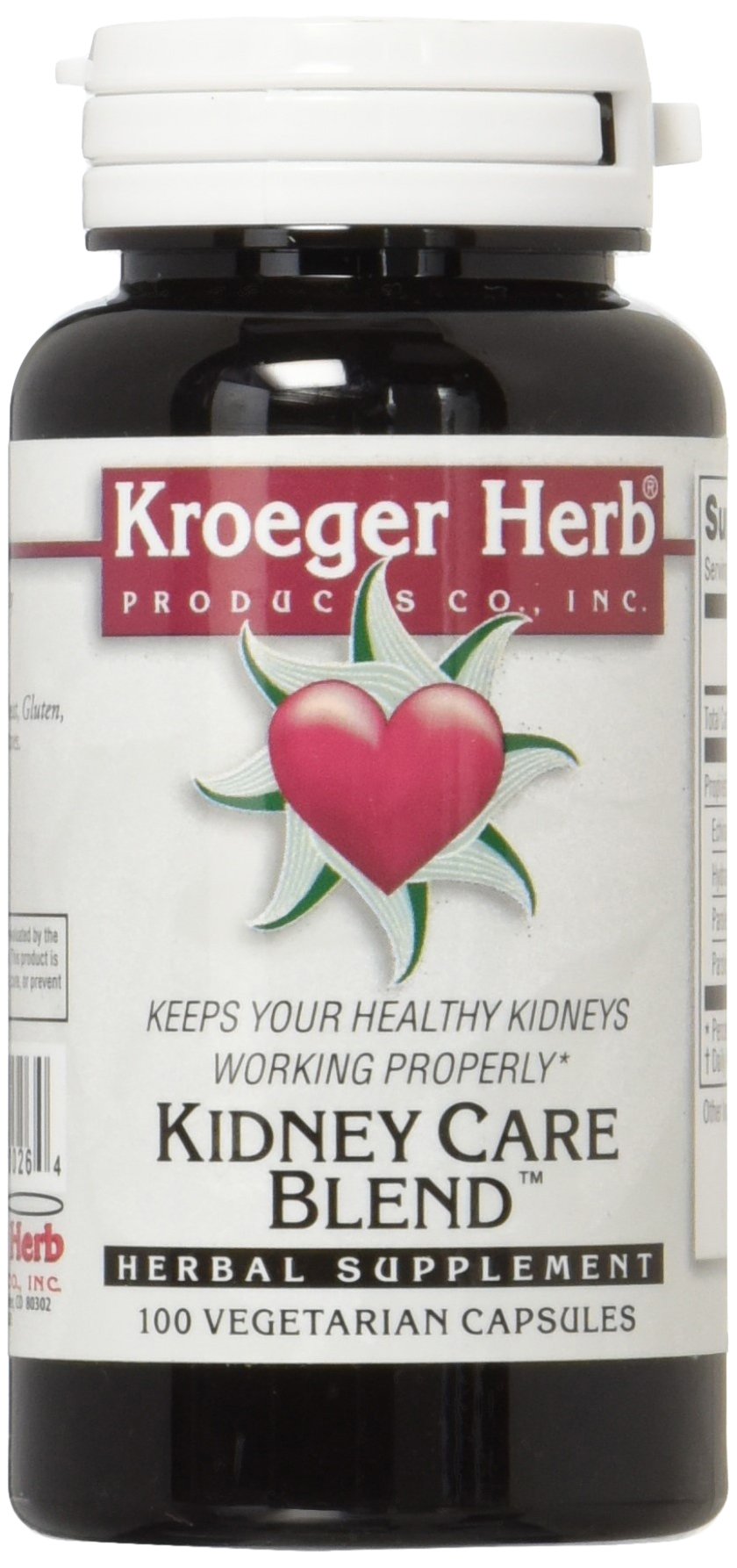 Kroeger Herb Kidney Care Blend Vegetarian Capsules, 100 Count