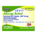 Ohm 24-Hour Allergy Medicine (100-Count) Antihistamine for Pollen, Hay Fever, Dry, Itchy Eyes, Allergies | Cetirizine HCl 10mg T
