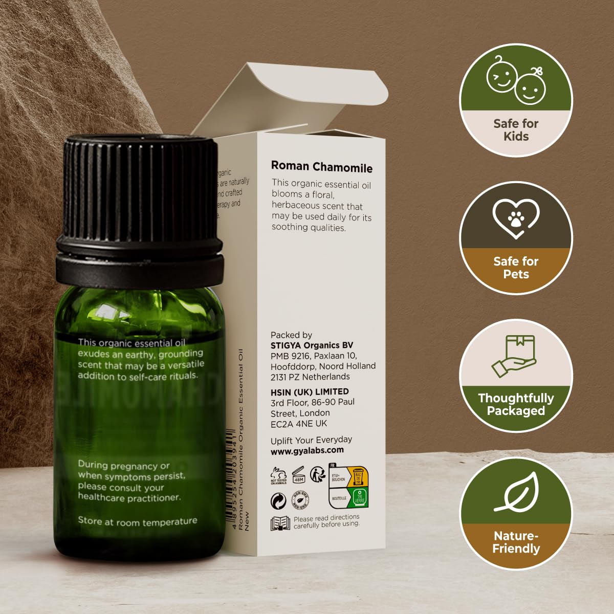 Gya Labs Organic Roman Chamomile Essential Oil for Diffuser - 100% Pure Natural Organic Roman Chamomile Oil for Skin & Hair, Rel