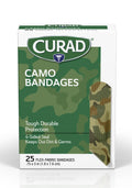 CURAD Green Camo Flex-Fabric Adhesive Bandage, 3/4 x 3, 25 Count