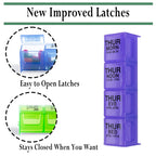 GMS 4 Times Per Day Weekly Slant Tray Pill Organizer - Includes 7 Removable Pill Boxes Designed to Protect and Remind That its M