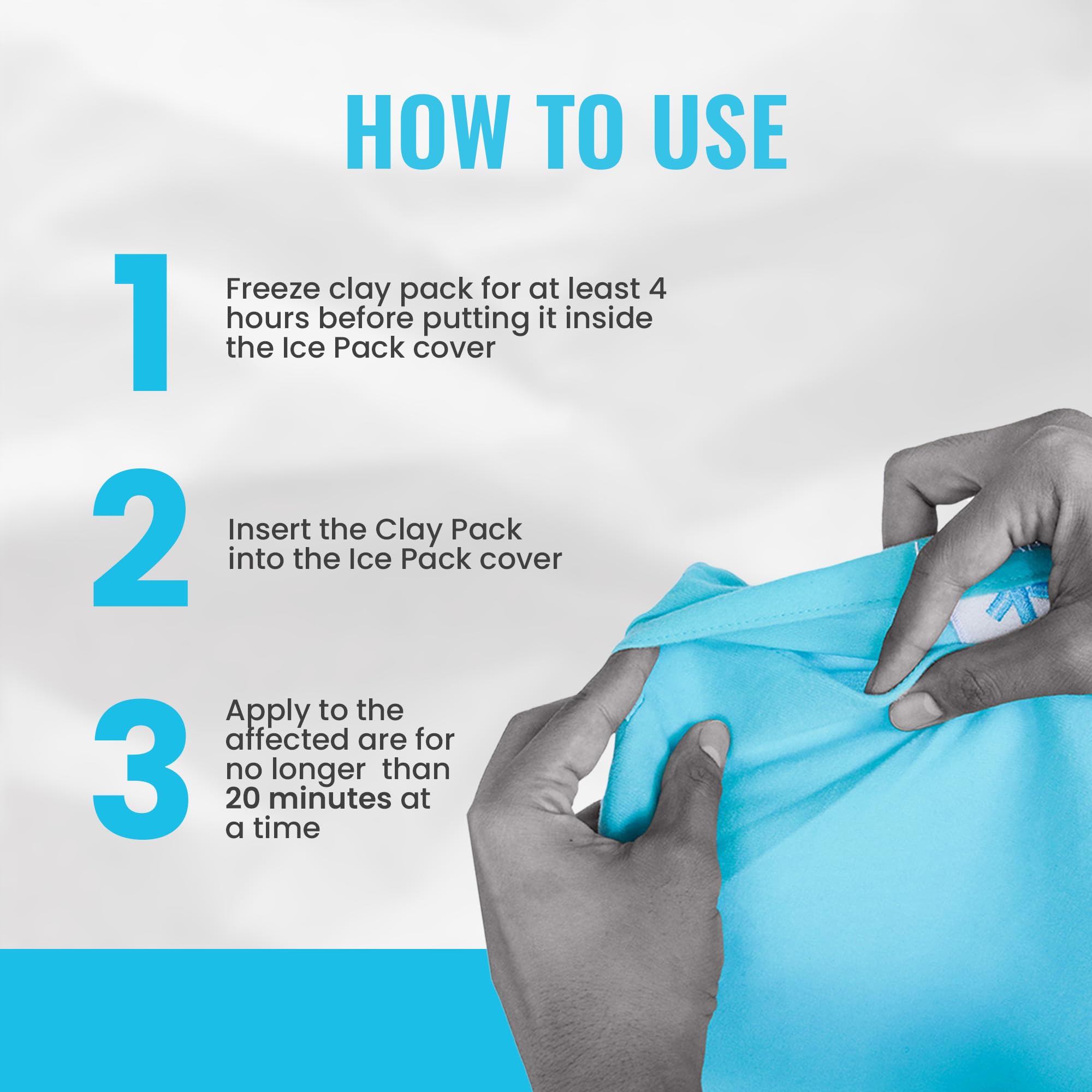 ICEWRAPS Extra Cover ONLY for 12x21 Clay Ice Pack | Reusable and Washable Soft Fabric Cover for Cold Pack | Fabric Cold Compress