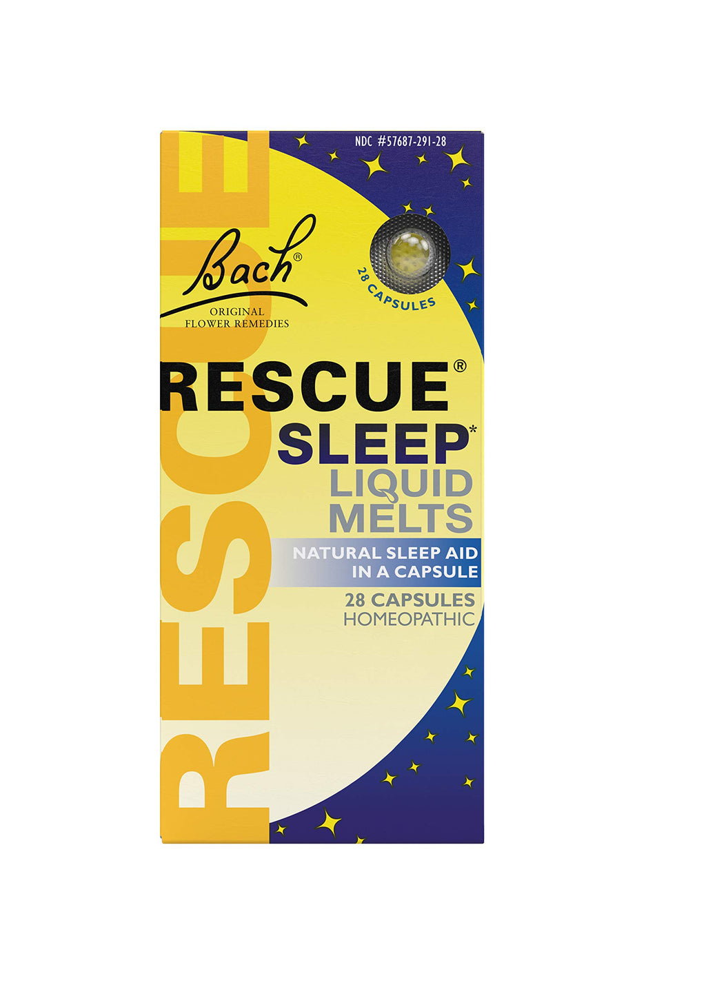 Bach RESCUE SLEEP Liquid Melts, Natural Orange Vanilla Flavor, Natural Sleep Aid, Stress Relief, Homeopathic Flower Essence, Fre