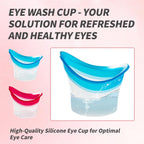 BRBASAP Eye Wash Cup 4Pack Eye Wash Kit Bath Kit Silicone Eyelash Lid Care for Tired Dry Eyes Effective Eye Cleaner Solution wit