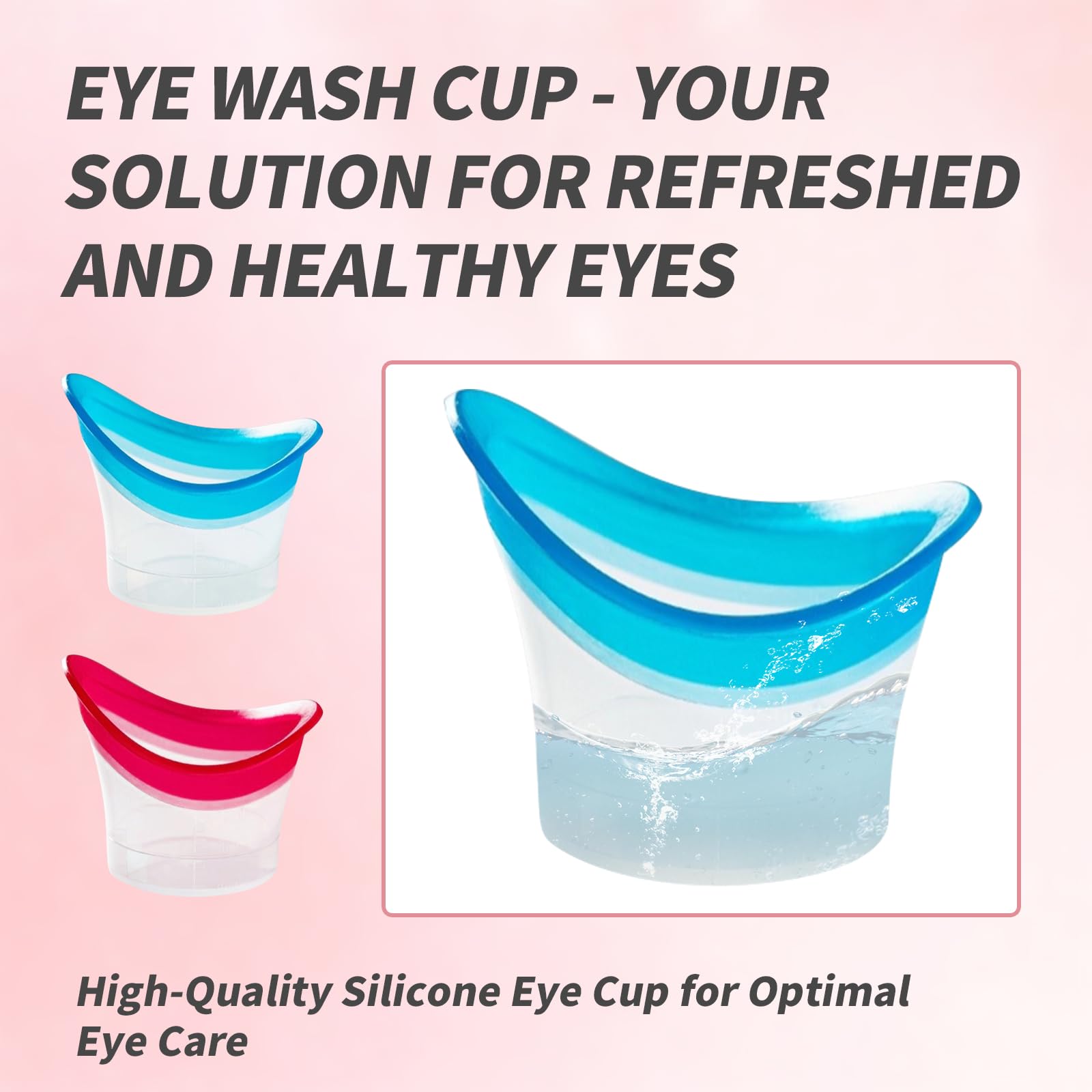 BRBASAP Eye Wash Cup 4Pack Eye Wash Kit Bath Kit Silicone Eyelash Lid Care for Tired Dry Eyes Effective Eye Cleaner Solution wit
