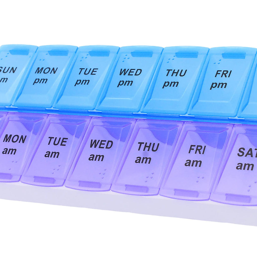 7 Day Weekly AM PM Pill Organizer, ShysTech Large Pill Case Pill Box f ...