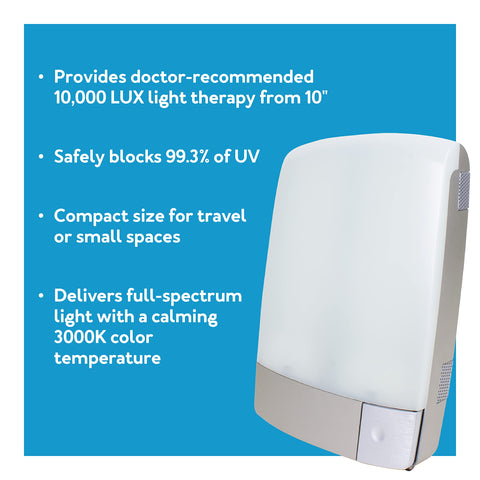 Carex Health Brands Sunlite Bright Light Therapy Lamp, Plastic, Silver