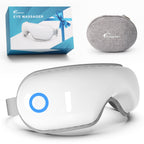 Eye Massager with Heat & Bluetooth Music - Rechargeable Eye Mask for Migraine Relief & Sleep Improvement,Includes EVA Travel Cas