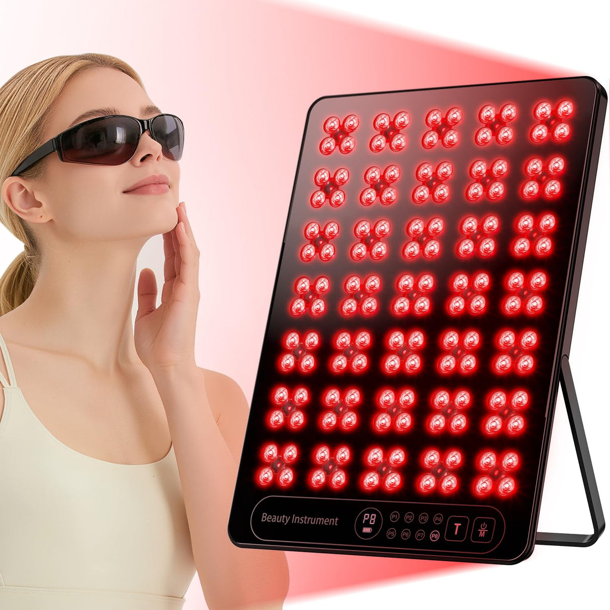 Red Light Therapy for Face Body: 660nm & 850nm Cordless Red Light Therapy Panel with Adjustable Stand  Red Infrared Light Panel