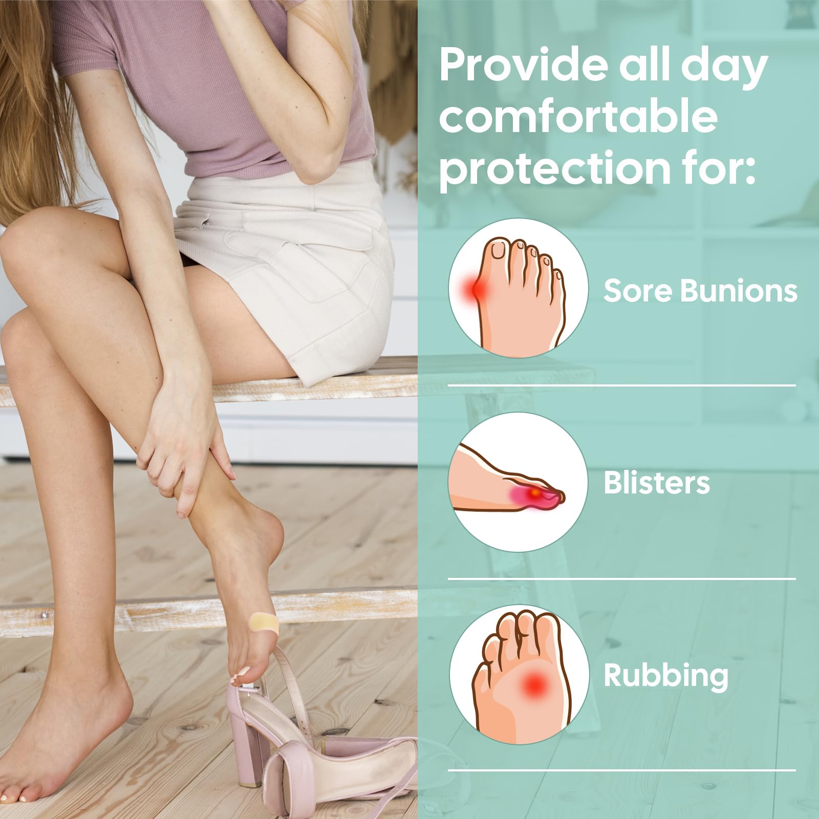 Gel Blister Hydrocolloid Bandages - Welnove 30ct Blister Cushions (Spot Pack) - Blister Bandages for Heel, Toe & Foot - Blister