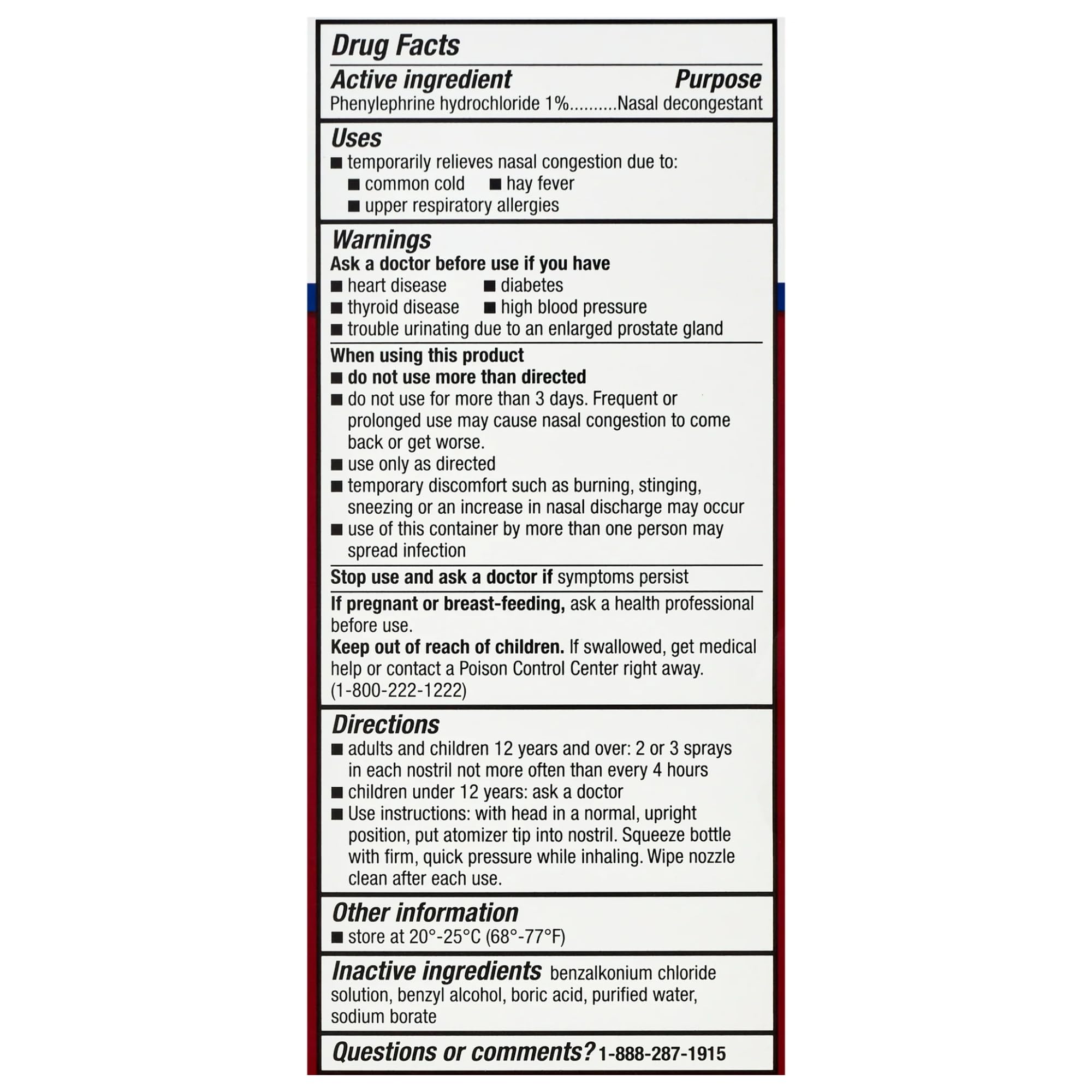 Equate Nasal Four Nasal Spray, Fast Acting Nasal Decongestant, 1 Fl. Oz, Compare to 4 Way - Pack of 2