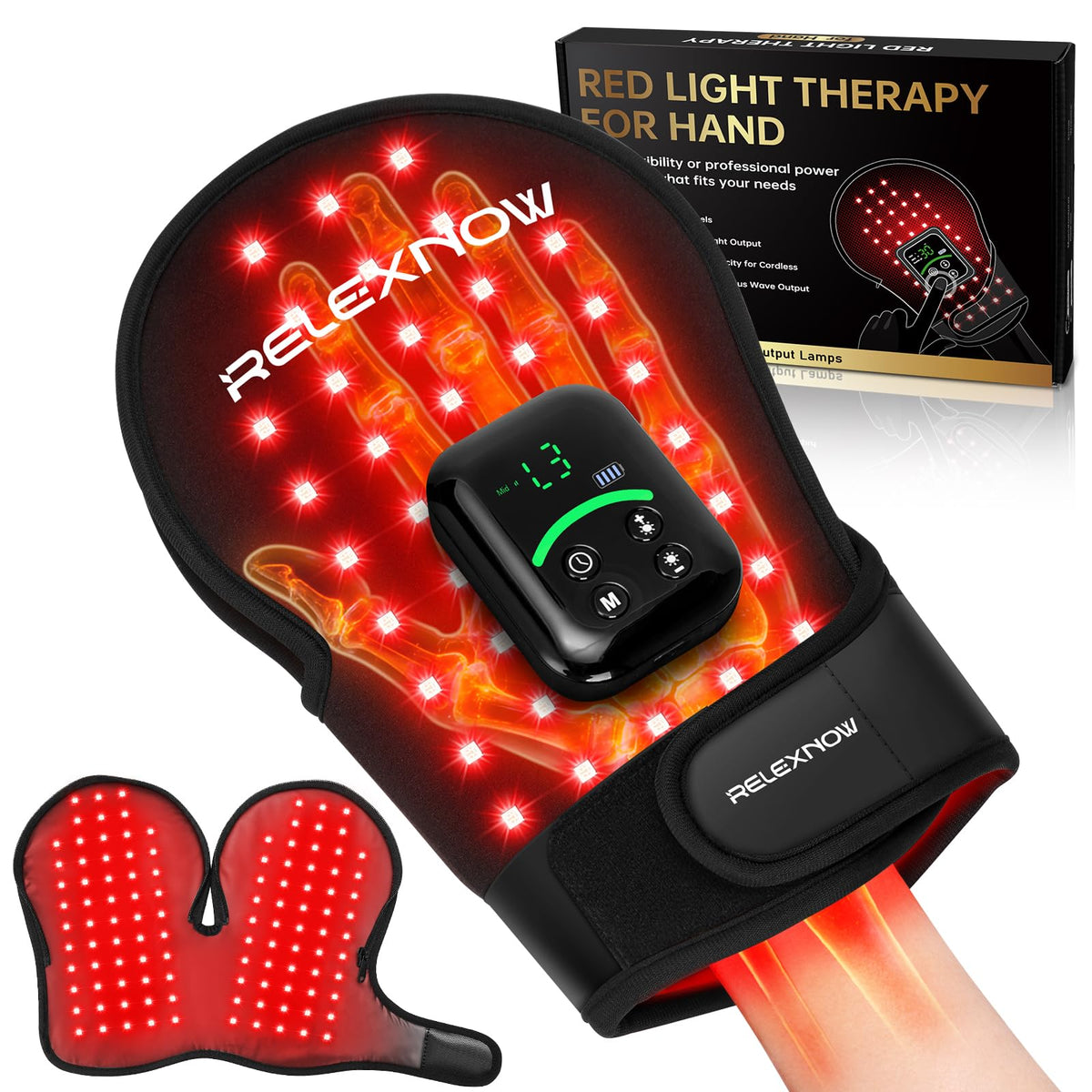 Red Light Therapy Glove for Hand, FSA&HSA, 5 Modes 5000mAh Controller
