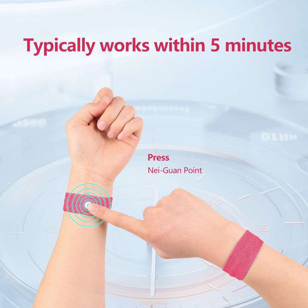 Motion Sickness Wristband, Anti-Nausea Acupressure Wrist Band for Nausea Relief, Dizziness and Vomiting from Car Sea Boat Flying