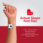 BioSwiss Bandages, Soccer Ball Shaped Self Adhesive Bandage, Latex Free Sterile Wound Care, Fun First Aid Kit Supplies for Kids,