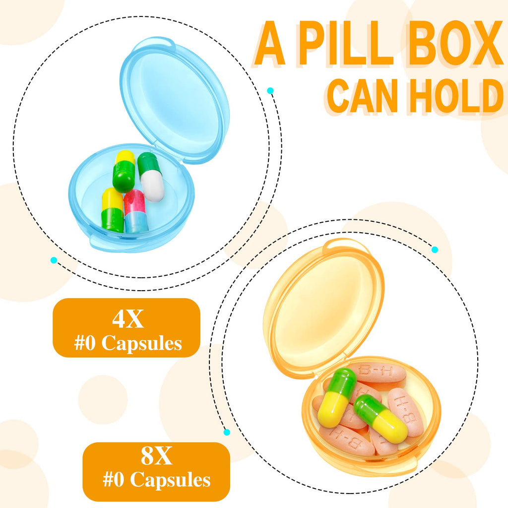 Patelai 6 Packs Small Pill Organizer Box, Travel Pill Container Portable Daily Mini Medicine Case Holder for Pocket Purse Briefc