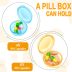 Patelai 6 Packs Small Pill Organizer Box, Travel Pill Container Portable Daily Mini Medicine Case Holder for Pocket Purse Briefc