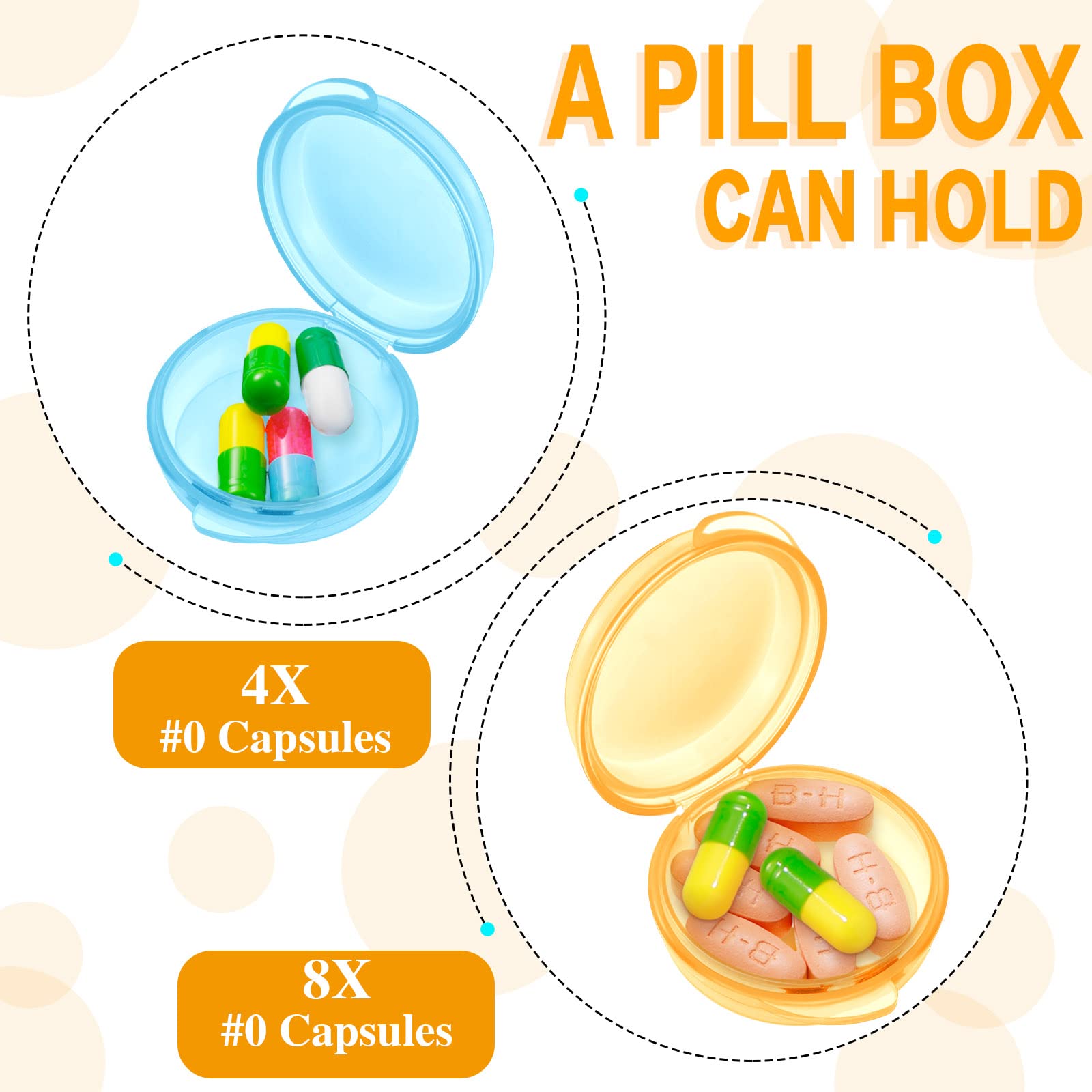 Patelai 6 Packs Small Pill Organizer Box, Travel Pill Container Portable Daily Mini Medicine Case Holder for Pocket Purse Briefc