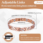 Jecanori Copper Magnetic Bracelets for Women,Adjustable 99.9% Solid Copper Bracelets,Valentine's Day Gifts Magnetic Jewelry with