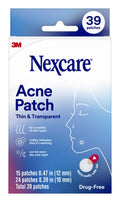 Nexcare Thin and Transparent Acne Patch, Skin Cover Absorbs Pus and Oil from Clogged Pores, made with hydrocolloid, tab allows f