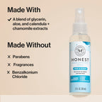 The Honest Company Plant-Based Hand Sanitizer Spray, Kills 99.9% of Germs, Hypoallergenic, Quick-drying, Moisturizing, Fragrance