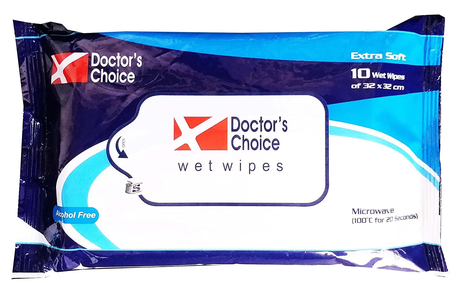 Agaram DoctorS Choice Wet Wipes | Soft Bed Bath Wipes | 10 Large Wipes/Pack (32 X 32 Cm) | AlcoholFree & Clinically Safe | Pac