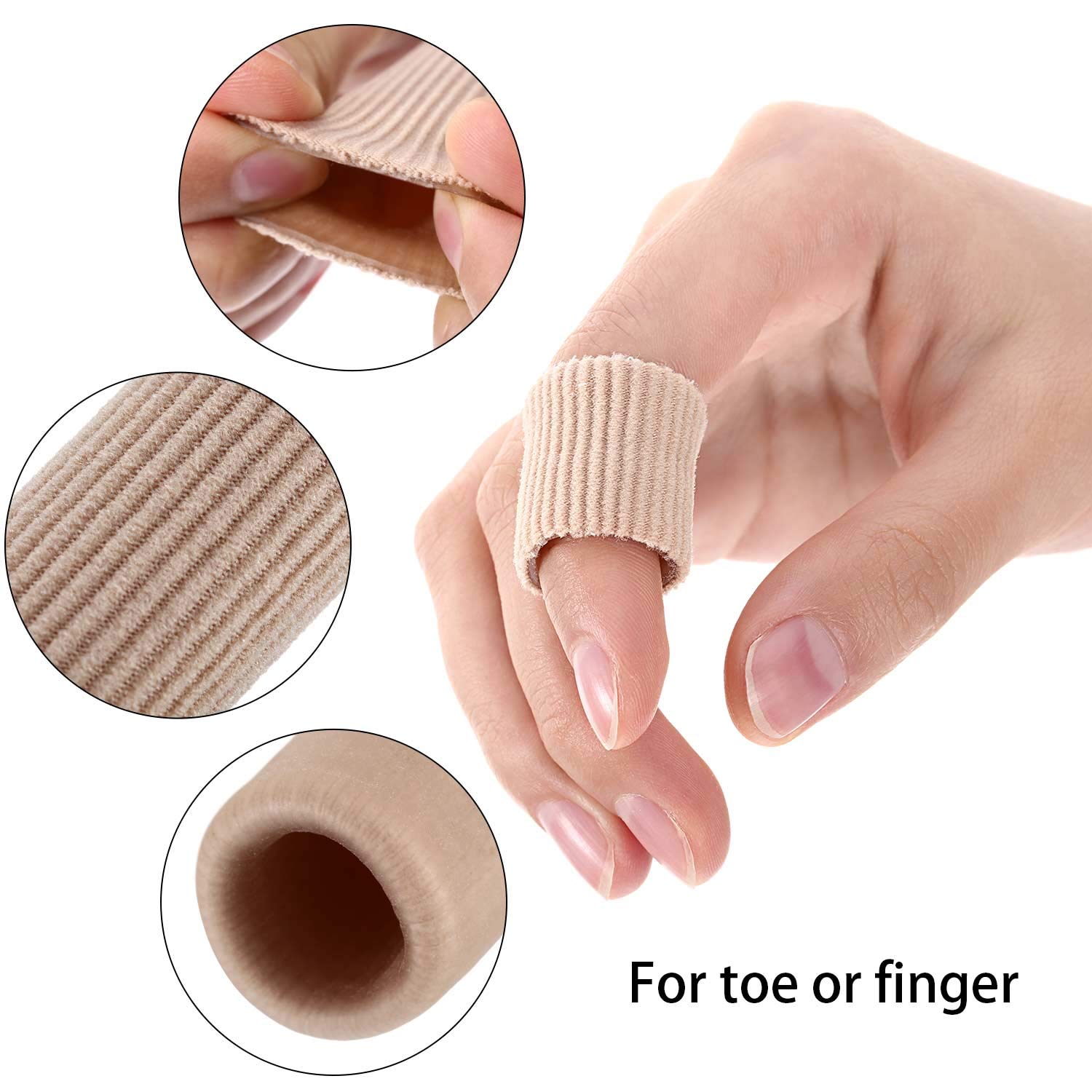 48 Pieces Toe Cushion Tube 0.98 Inches Toe Tubes Sleeves Soft Gel Corn Pad Protectors for Cushions Corns, Blisters, Calluses, To