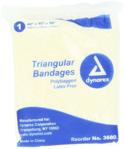 Dynarex 3680 Triangular Bandage, 7'' x 4'' x 4.25'', Pack of 12