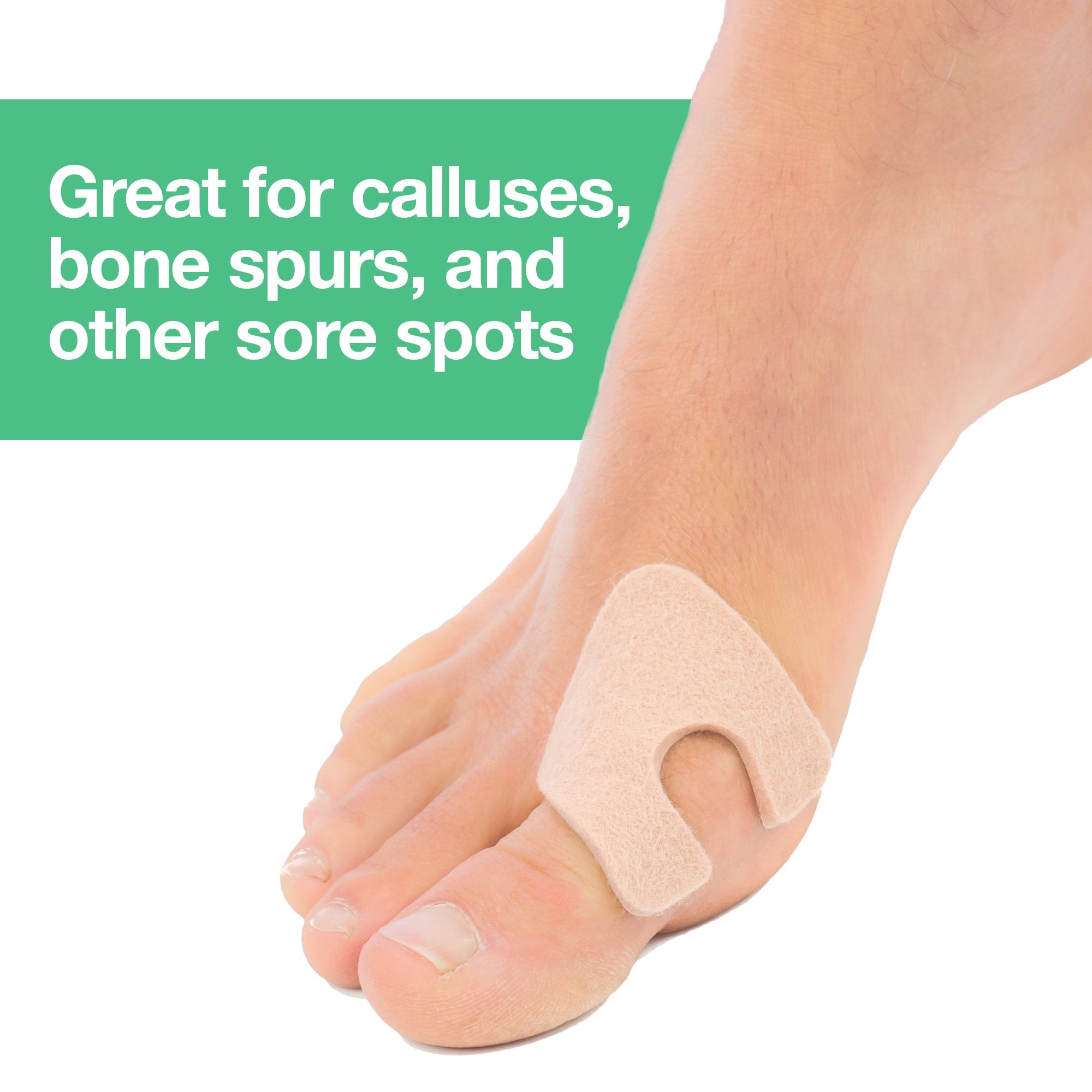 ZenToes U-Shaped Felt Callus Pads | Protect Calluses from Rubbing on Shoes | Reduce Foot and Heel Pain | Pack of 24 | 1/8    Sel