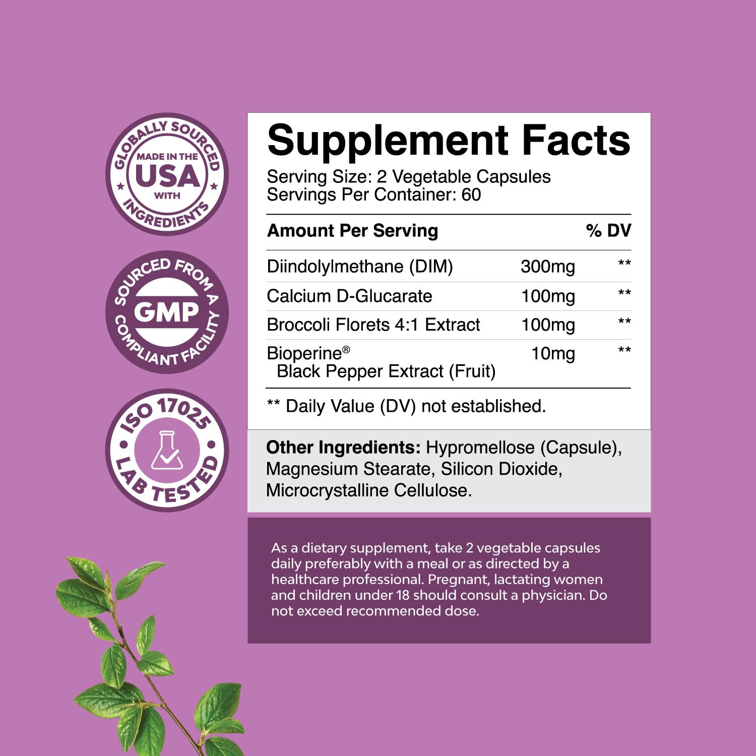 Natures Craft Potent DIM Supplement for Women - Hormone Balance for Women with DIM and Black Pepper Menopause Support and PMS Re