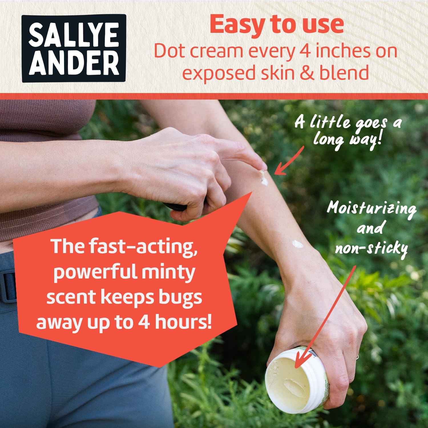SALLYEANDER No Bite Me All-Natural Bug & Insect Repellent - Anti Itch Cream - 2 oz - Safe for Kids and Infants - Repels Mosquito