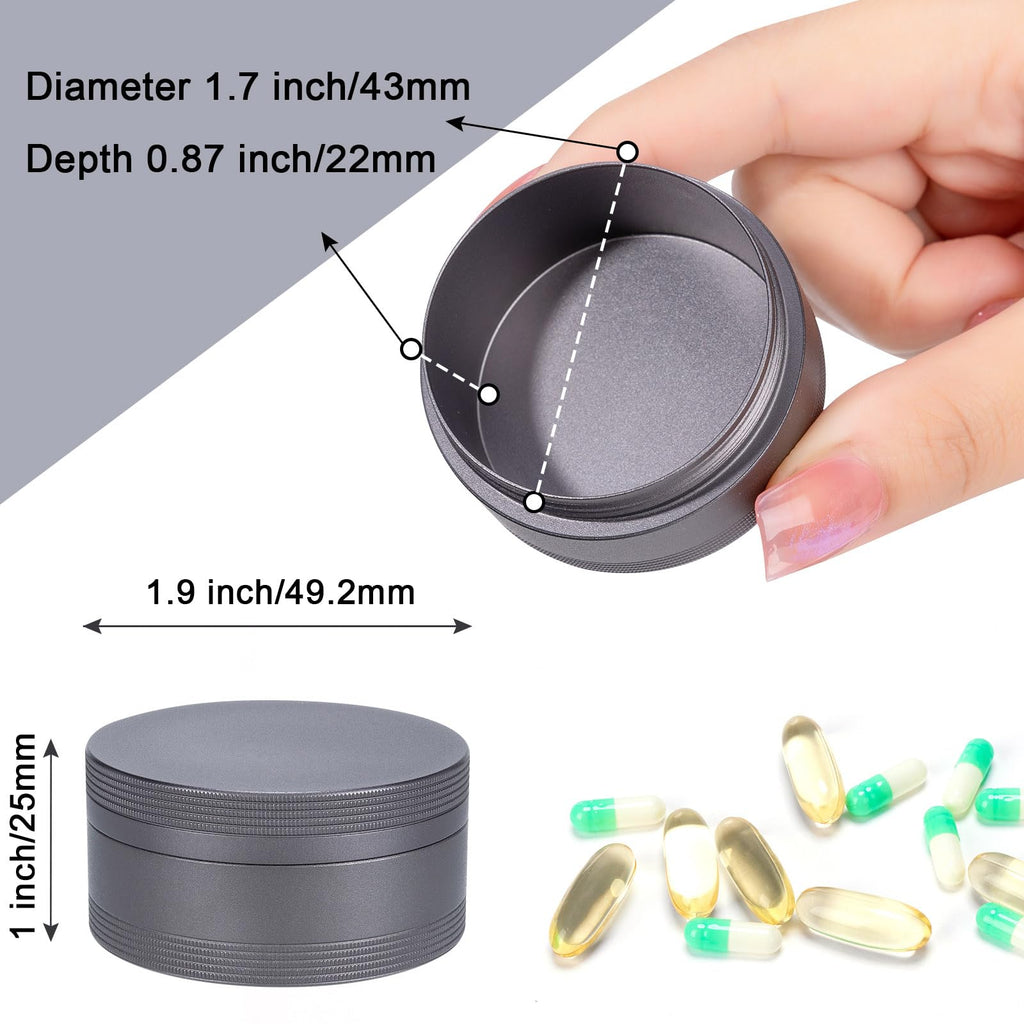 Daily Metal Pill Box Pill Case - Single Waterproof Travel Pill Container Round Aluminum Alloy Storage Medicine Organizer Multito