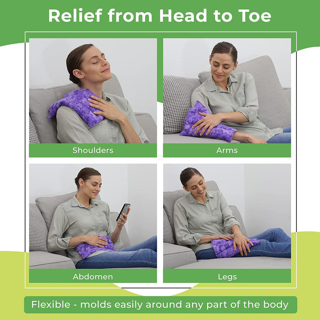 Nature Creation Microwaveable Herbal Heating Pad for Lumbar - Soothing Hot & Cold Therapy Pack for Lower Back- Soothing Relaxati