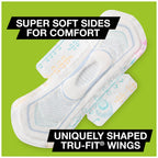U by Kotex CleanWear Ultra Thin Pads with Wings, Heavy Flow, Fragrance-Free, 6 Packs of 16 (96 Pads Total)