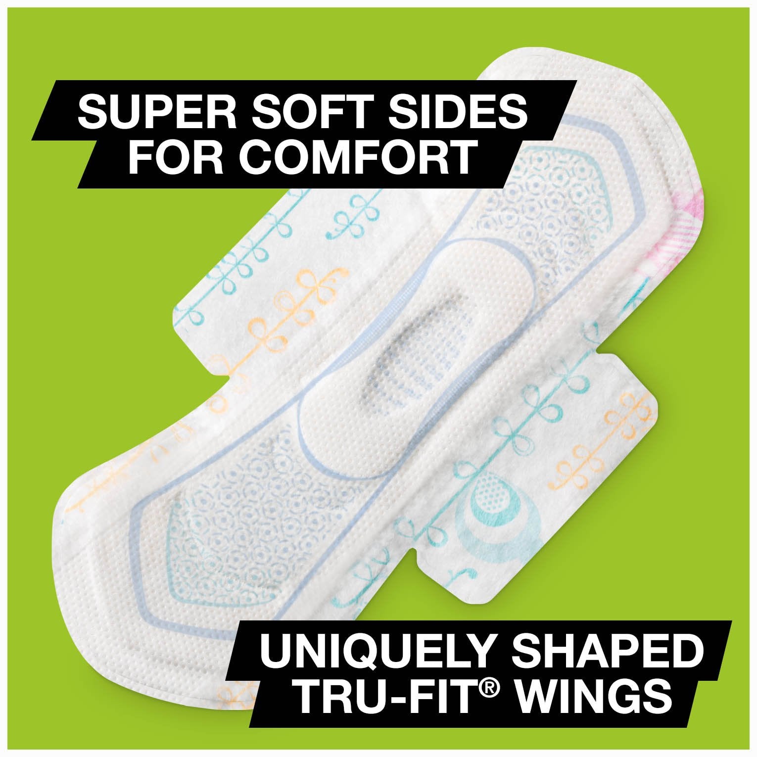 U by Kotex CleanWear Ultra Thin Pads with Wings, Heavy Flow, Fragrance-Free, 6 Packs of 16 (96 Pads Total)