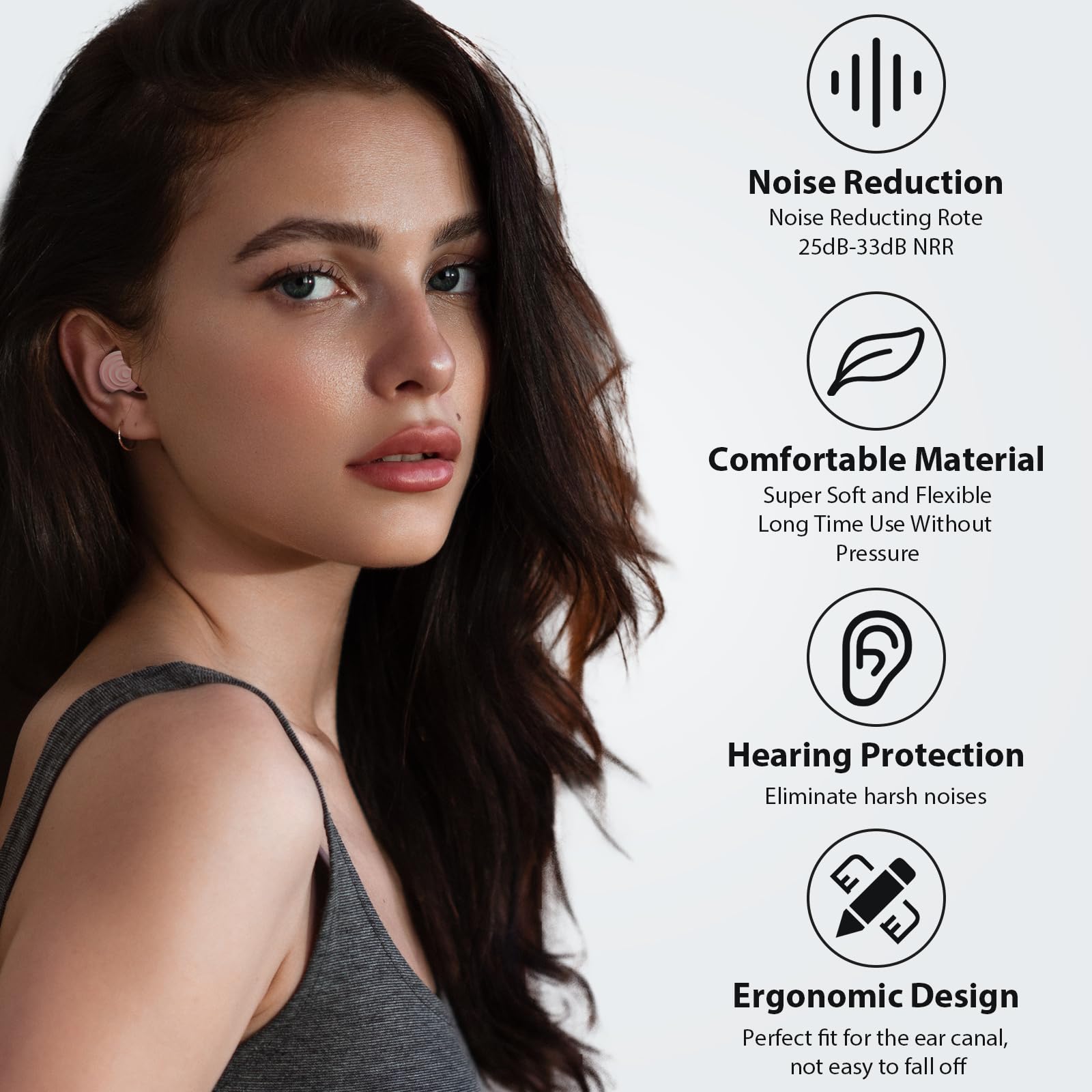 Yawsoy Ear Plugs for Sleeping Noise Cancelling, Reusable Soft Noise Reduction Earplugs for Sleep, Focus, Travel, Work, Motorcycl