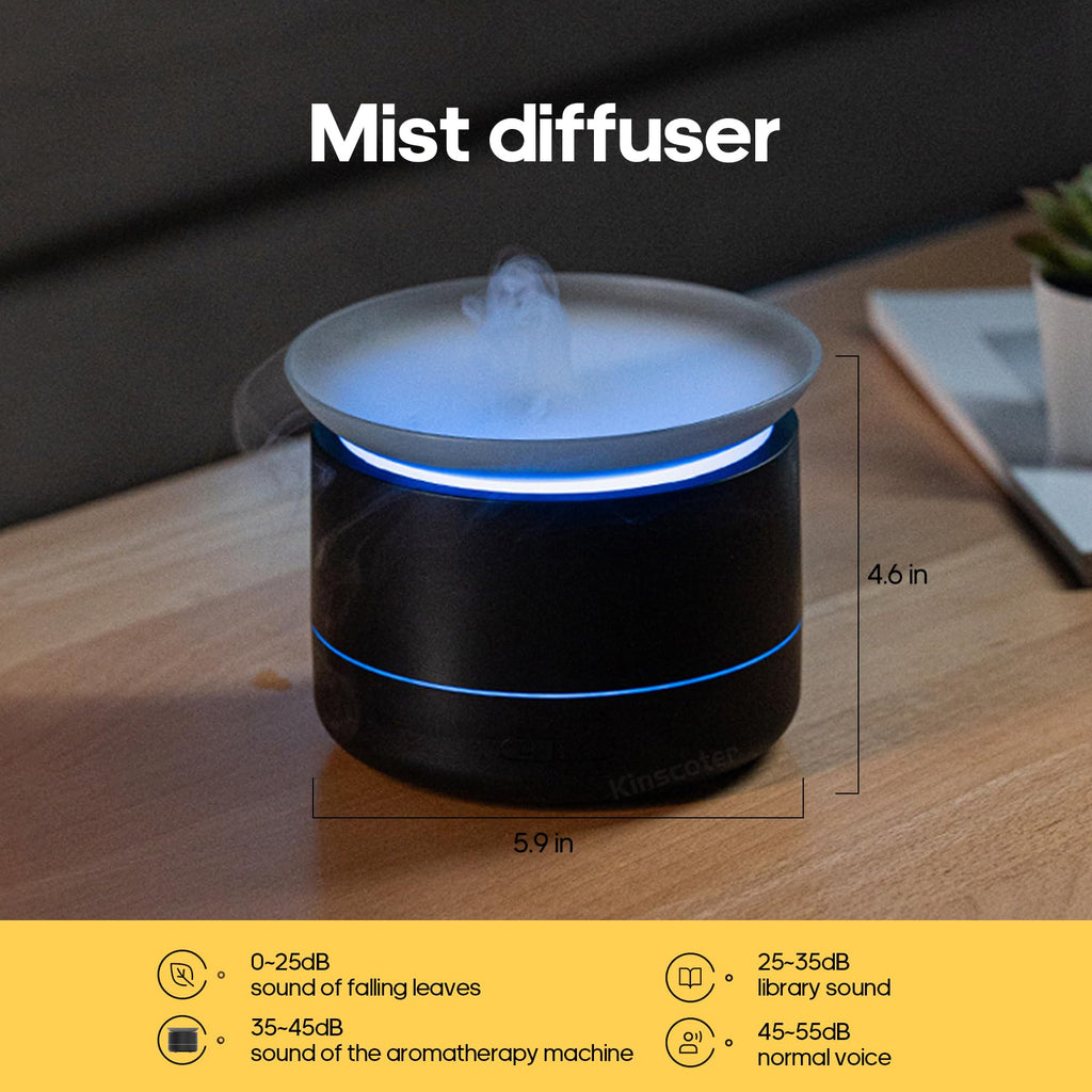 Essential Oil Diffusers, 200ml Aromatherapy Diffuser with Auto Shut-Off Function, Cool Mist Humidifier with 2 Modes, Small Diffu