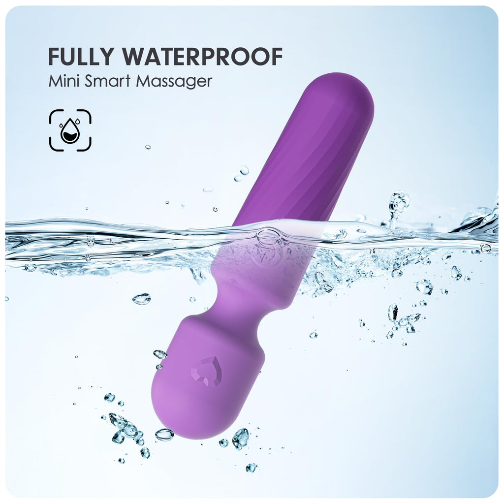 MANFLY Rechargeable Mini Massage Tool, Handheld Quiet Powerful Neck Muscle Massager, Purple