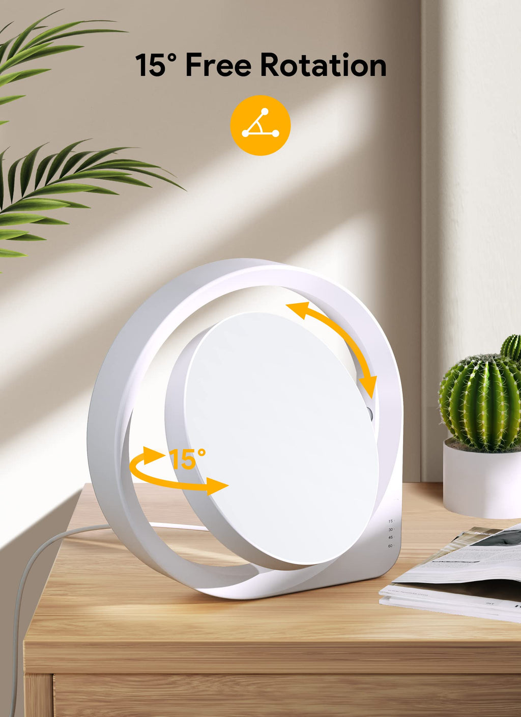 MediAcous Light Therapy Lamp, UV-Free 11000Lux Therapy Light, Happy Lamps with 4 Brightness Levels & Color Temperature & Timer,