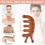 Gjinxi Scalp Massage Comb 2PCs, Wooden Wide Tooth Loc Comb, Natural Sandalwood Head Massager Tool, Hair Growth Scalp Massage Com