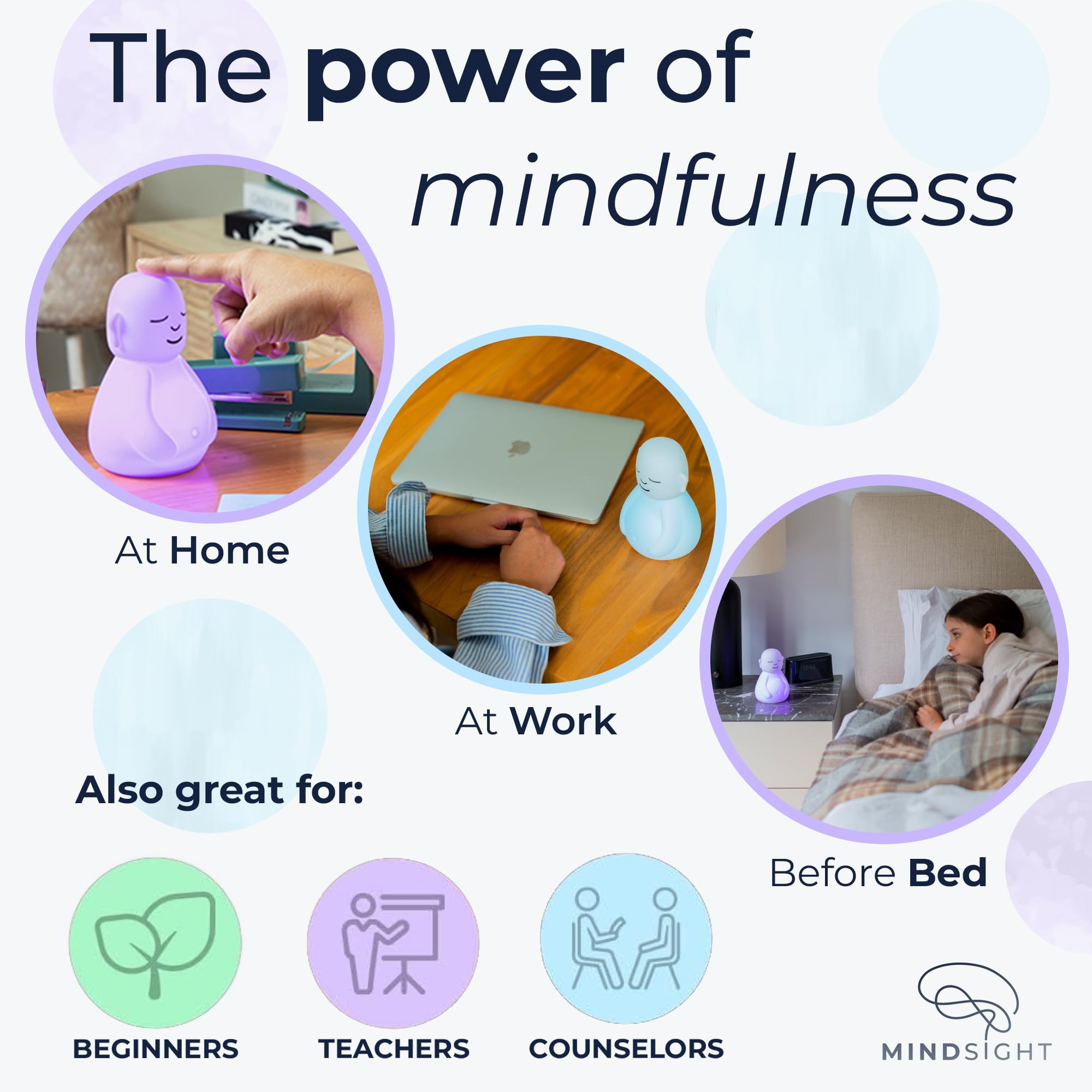 Mindsight Breathing Buddha Guided Visual Meditation Tool for Mindfulness | Slow Your Breathing & Calm Your Mind for Stress & A