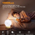 Doraubia Light Therapy Lamp,10000 Lux Sun Lamp with 3 Color Temperatures,Stepless Brightness,Timer & Memory Function, Happy Sunl