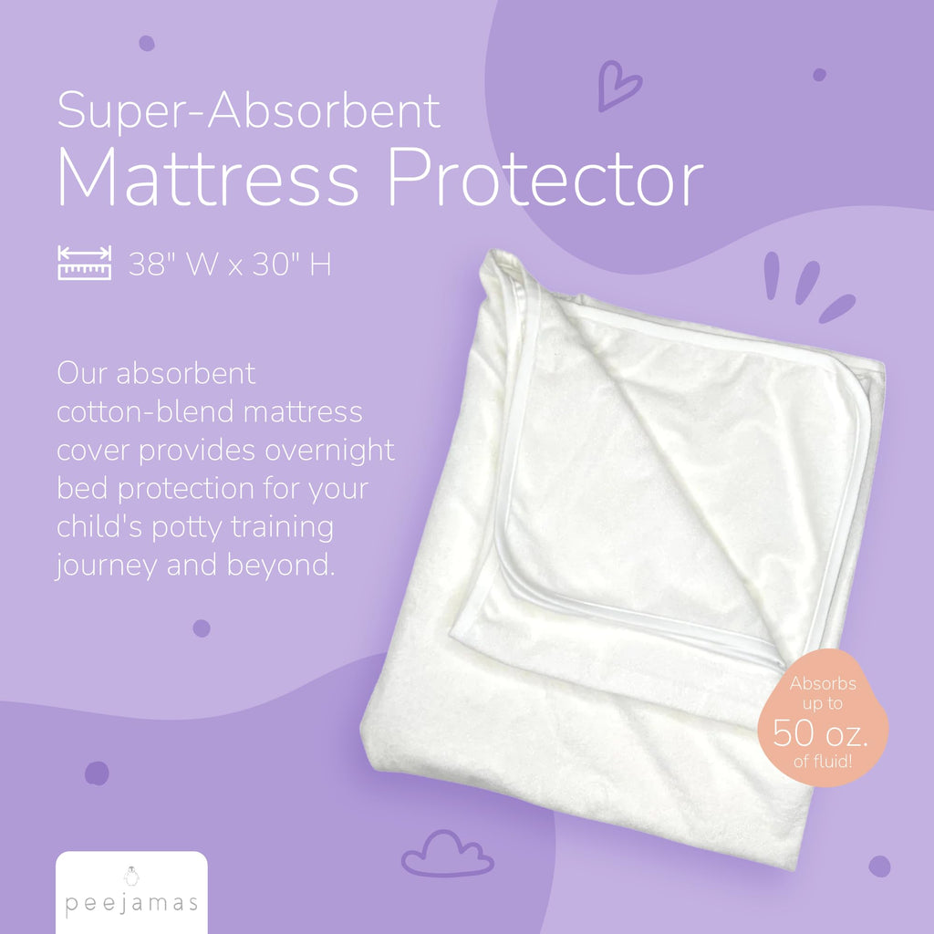 Peejamas Potty Training Pee Pads for Kids, Toddler - 100% Waterproof, Non Slip & Reusable Mattress Protector - Fits Twin Mattres