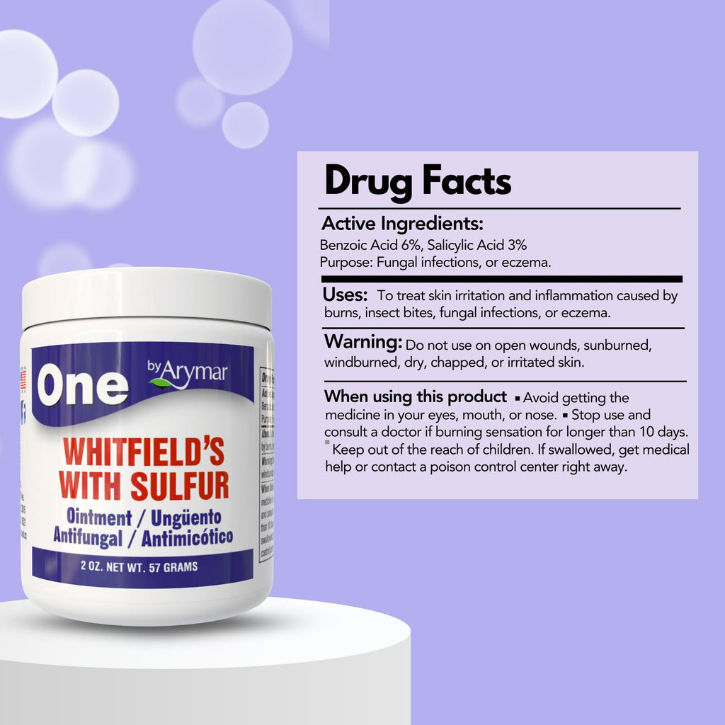 Arymar Whitfields Ointment (2 oz) - Benzoic Acid & Salicylic Acid Formula