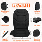CARSHION Massage Seat Cushion with Full Back Thighs Heat Back Massager with 3 Heating Pads 6 Vibrating Motors, Massage Chair Pad