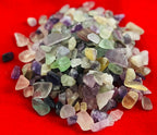 Indian Consigners Natural Crushed Polished Tumbled Gem Stone Chips, Decoration & Healing Crystals (Multi Fluorite)