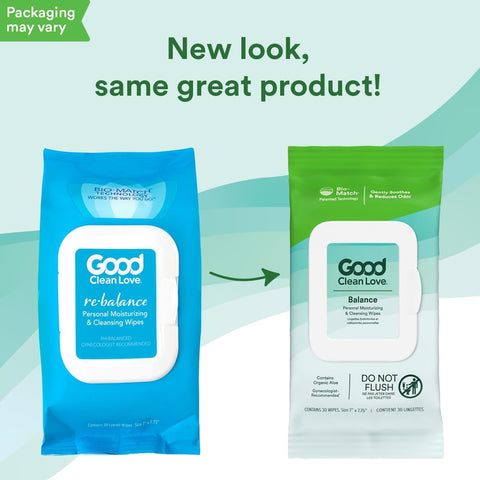 Good Clean Love Balance pH-Balanced Feminine Wipes, Supports Vaginal Health Naturally & Reduces Odor, Non-Irritating Moisturizin